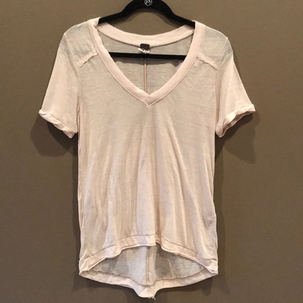 Free People size XS cream t-shirt.